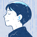 在雨中